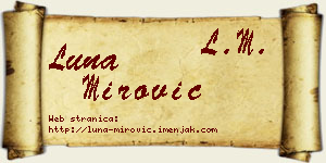 Luna Mirović vizit kartica